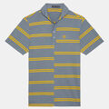 OFFSET STRIPE MODERN SPREAD COLLAR TECH PIQUÉ SLIM FIT POLO image number 1