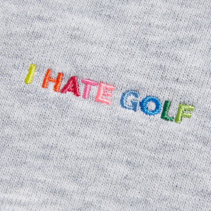 I HATE GOLF' BOXY FRENCH TERRY QUARTER ZIP PULLOVER image number 6