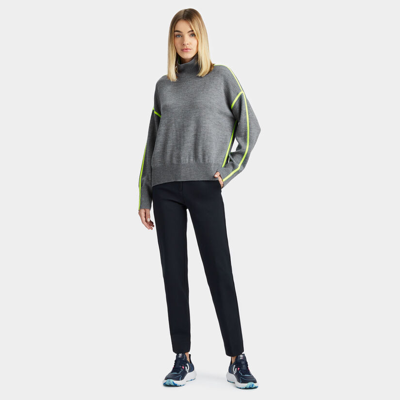 MERINO WOOL CONTRAST STRIPE TURTLENECK SWEATER image number 3