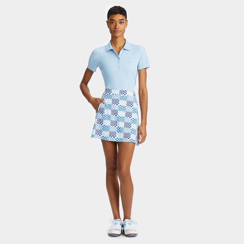 GRADIENT CHECK SILKY TECH NYLON A-LINE SKORT image number 3