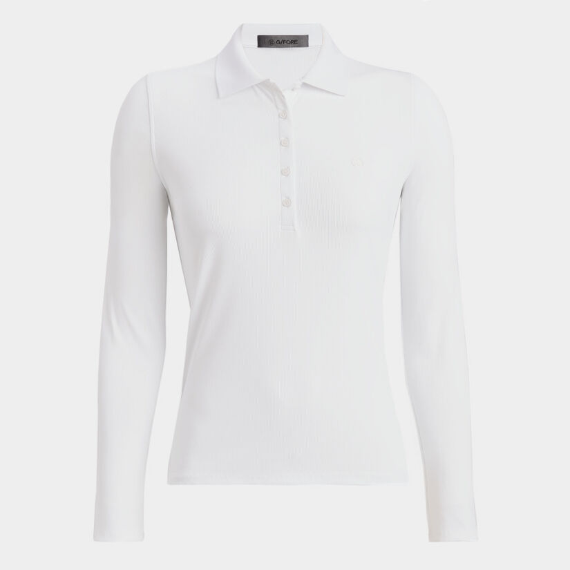 RIBBED TECH NYLON LONG SLEEVE POLO image number 1