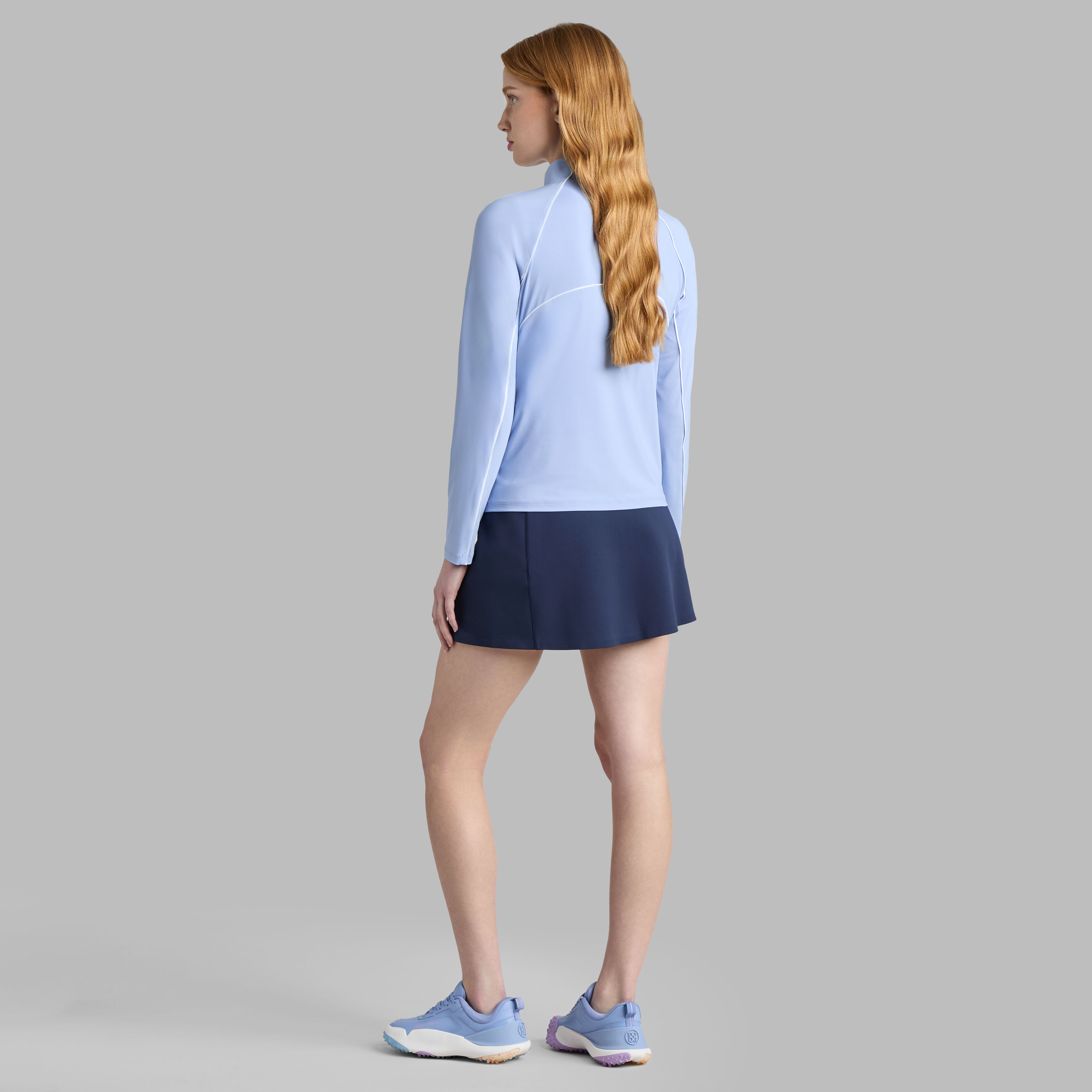 CONTRAST MESH SILKY TECH NYLON 1/4 ZIP PULLOVER | WOMEN'S