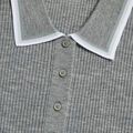 RIBBED MÉLANGE WOOL BLEND BUTTON DOWN SWEATER POLO image number 5