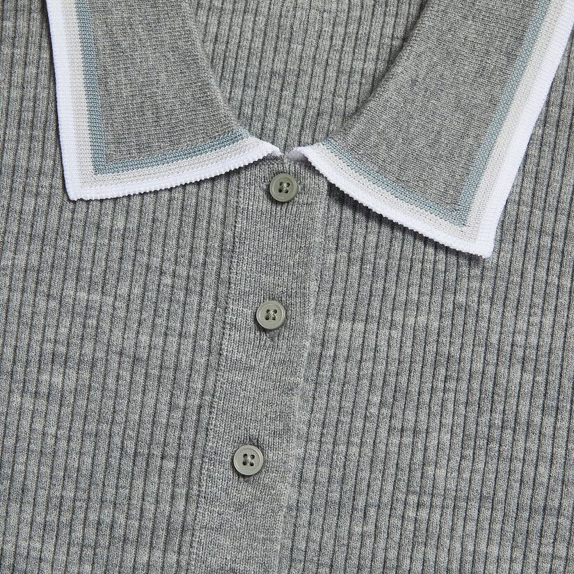 Polo collar button deals up sweater