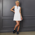CONTRAST NYLON QUARTER ZIP SLEEVELESS POLO DRESS image number 2