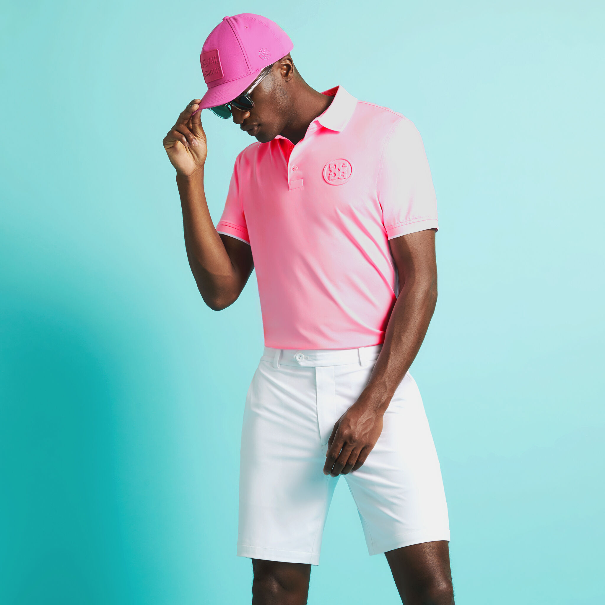 CIRCLE G'S EMBOSSED TECH JERSEY BANDED SLEEVE POLO |MEN'S POLO SHIRTS |  G/FORE