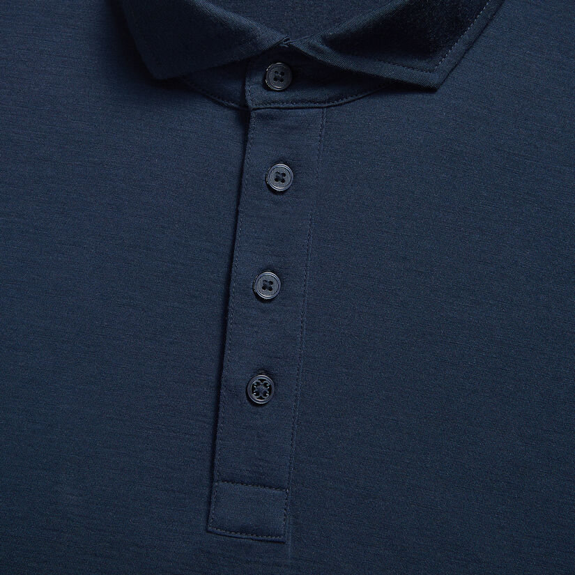 TECHNICAL PERFORMANCE FINE WOOL MODERN SPREAD COLLAR LONG SLEEVE POLO image number 6