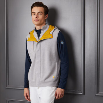 HOODED MERINO WOOL FULL ZIP VEST