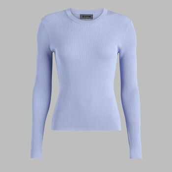 COTTON BLEND RIB KNIT FITTED TOP - Alternate Image 1
