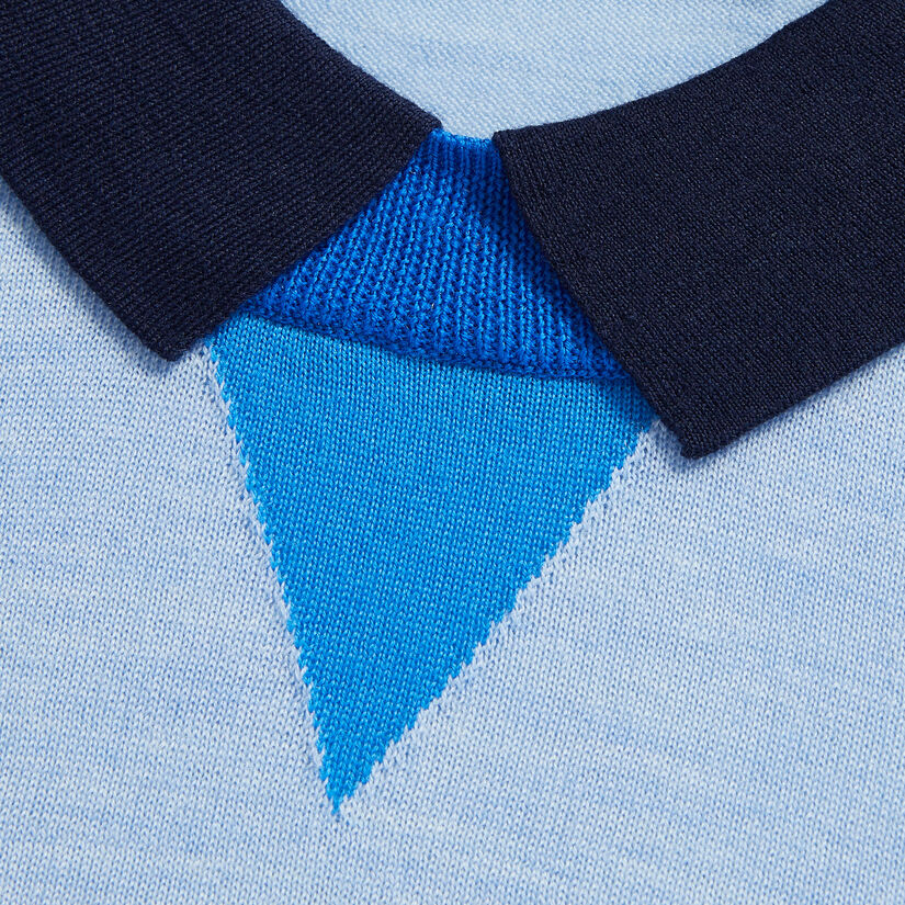 LAYERED POLO MERINO WOOL SWEATER image number 6