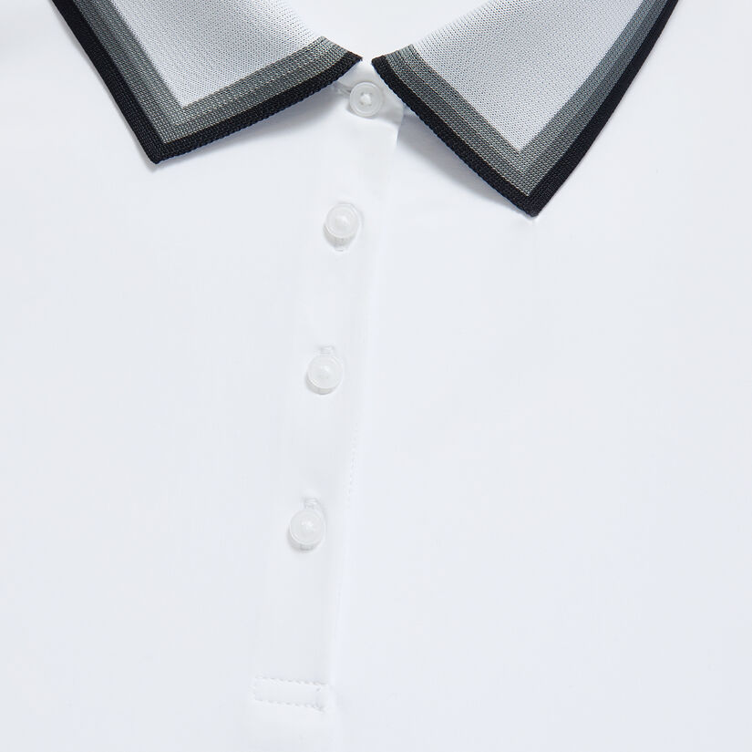 TUX RIB PLEATED COLLAR SILKY TECH NYLON SLEEVELESS POLO image number 6