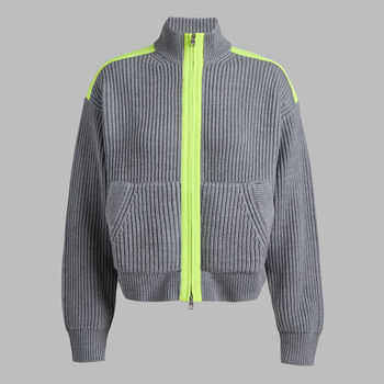 FUNNEL NECK MERINO WOOL SWEATER JACKET