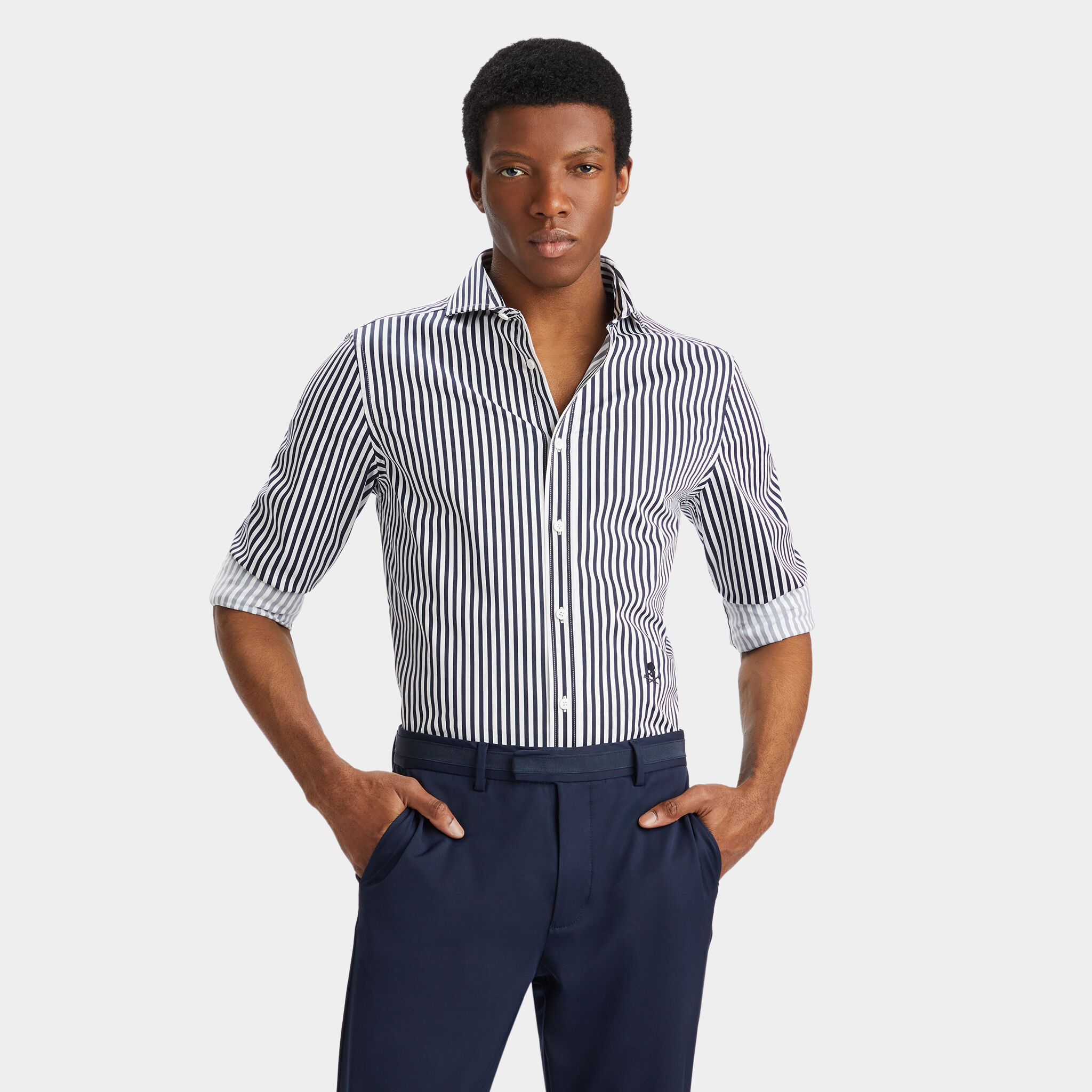 Striped collared shirt mens 2025