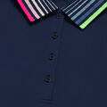 PLEATED CONTRAST COLLAR SILKY TECH NYLON SLEEVELESS POLO image number 6