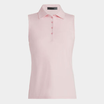 FEATHERWEIGHT SILKY TECH NYLON SLEEVELESS POLO