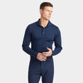 TECHNICAL PERFORMANCE FINE WOOL MODERN SPREAD COLLAR LONG SLEEVE POLO image number 3