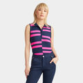 OFFSET STRIPE TECH PIQUÉ SLEEVELESS POLO image number 3