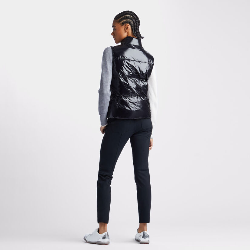 QUILTED POLISHED NYLON MERINO WOOL LINED PUFFER VEST image number 5