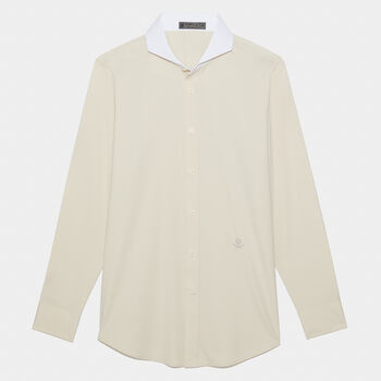 CONTRAST MODERN SPREAD COLLAR NYLON WOVEN SLIM FIT SHIRT