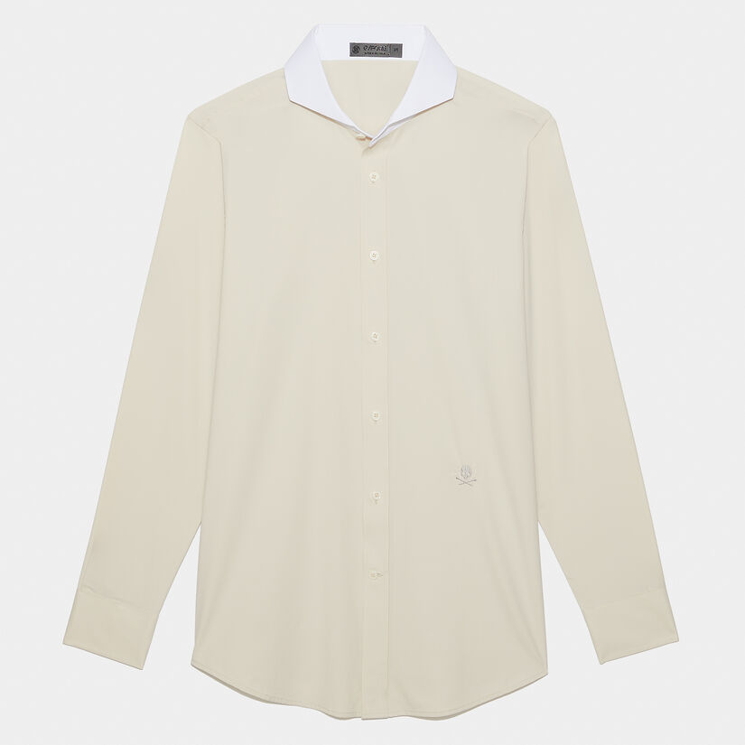 CONTRAST MODERN SPREAD COLLAR NYLON WOVEN SLIM FIT SHIRT image number 1
