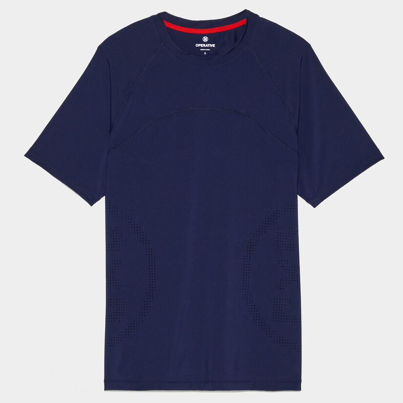 TECH NYLON SHORT SLEEVE PERFORATED CIRCLE G'S OPS SLIM FIT CREW image number 1