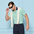 HERRINGBONE STRIPE TECH JERSEY POLO image number 2