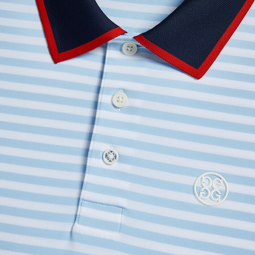STAPLE STRIPE RIB COLLAR TECH JERSEY SLIM FIT POLO image number 6