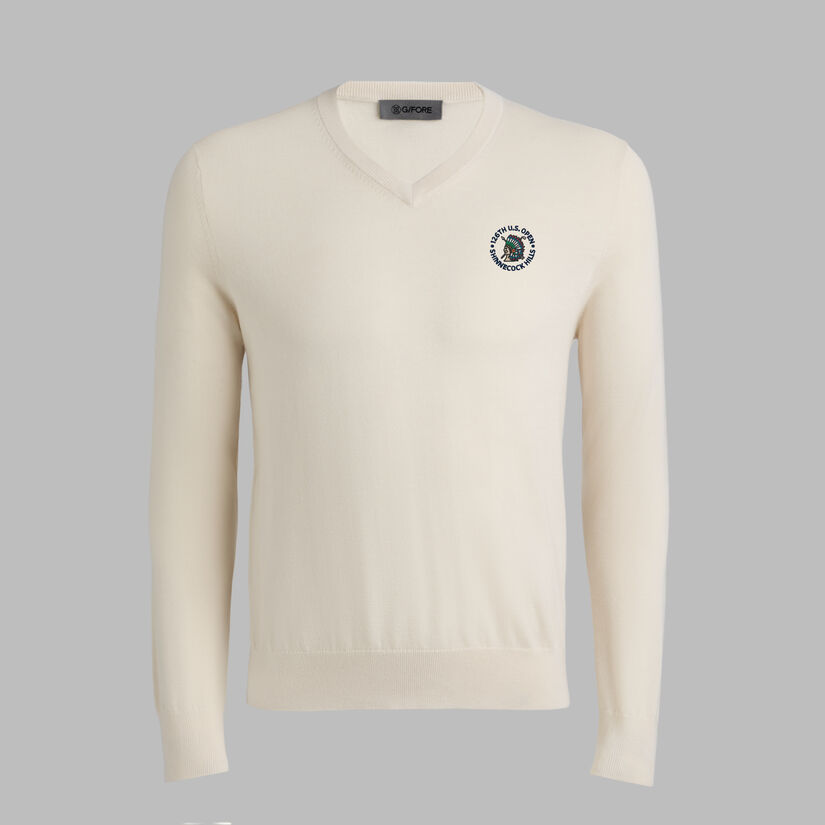 LTD RELEASE 2026 U.S. OPEN G SCRIBE VERSE V NECK CASHMERE SWEATER image number 1