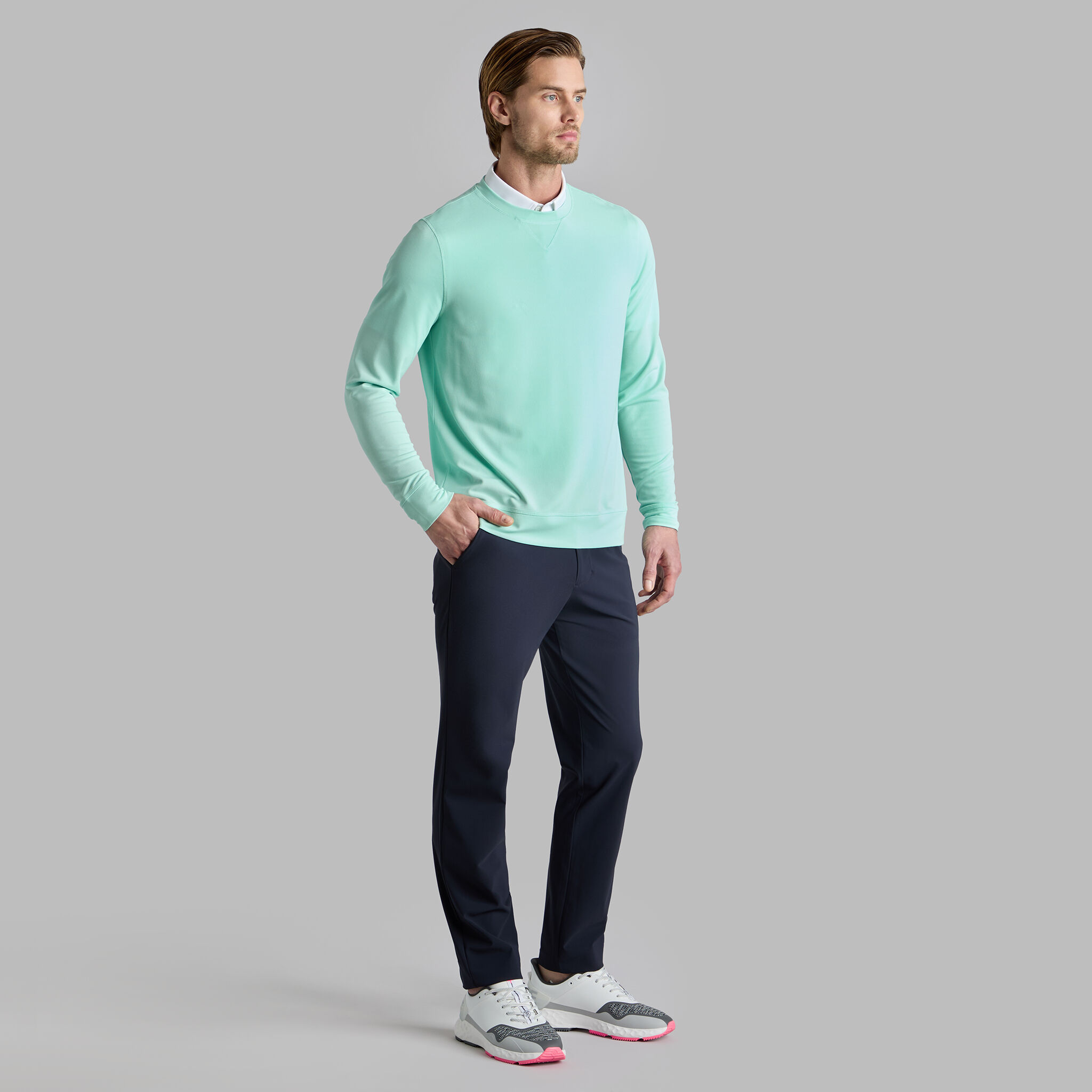 PERFORMANCE PIQUÉ CREWNECK LAYER | MEN'S PULLOVERS & QUARTER