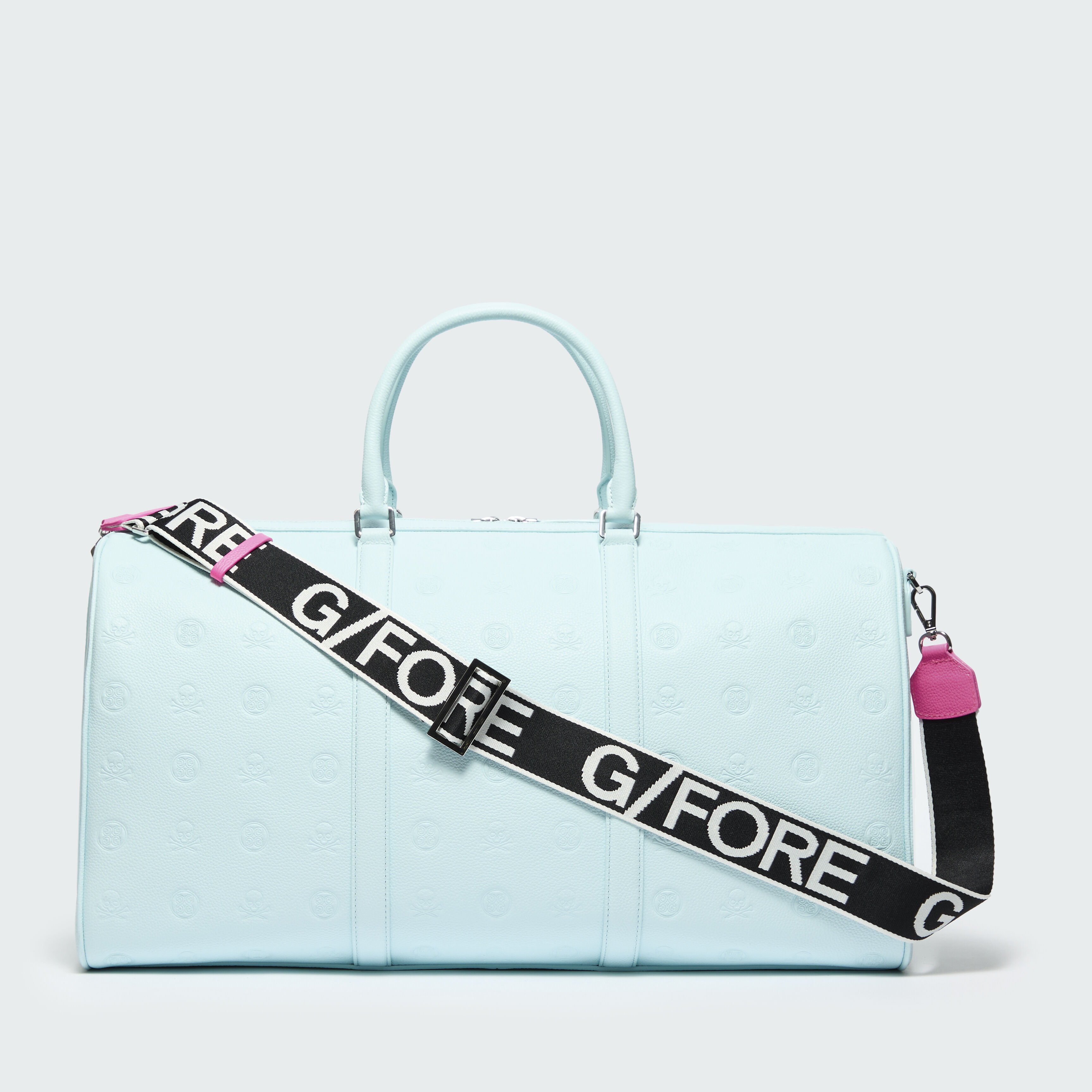 G/FORE シルバー バッグ EMBOSSED SKULL & TEES LEATHER WEEKENDER | ACCESSORIES FOR