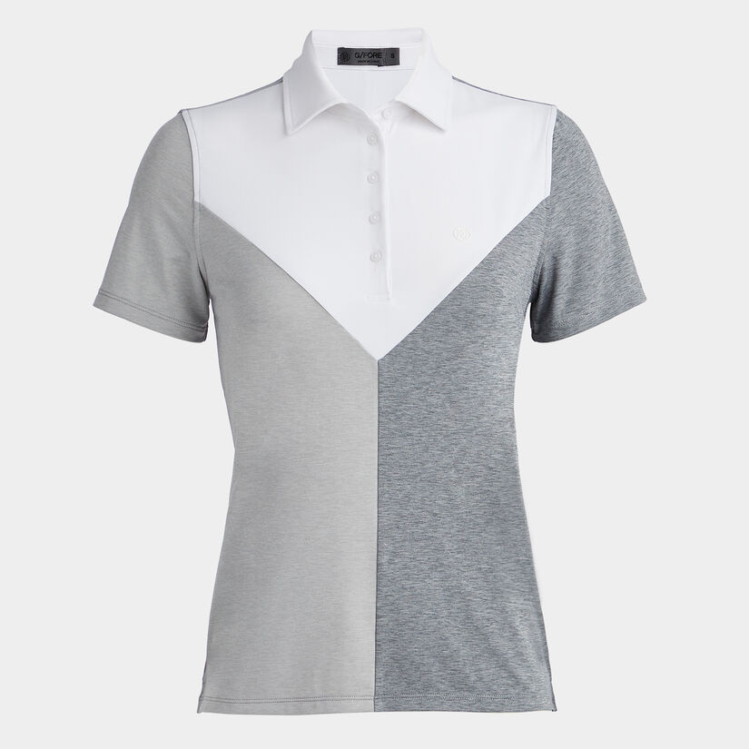 COLOUR BLOCK V MÉLANGE TECH JERSEY POLO image number 1