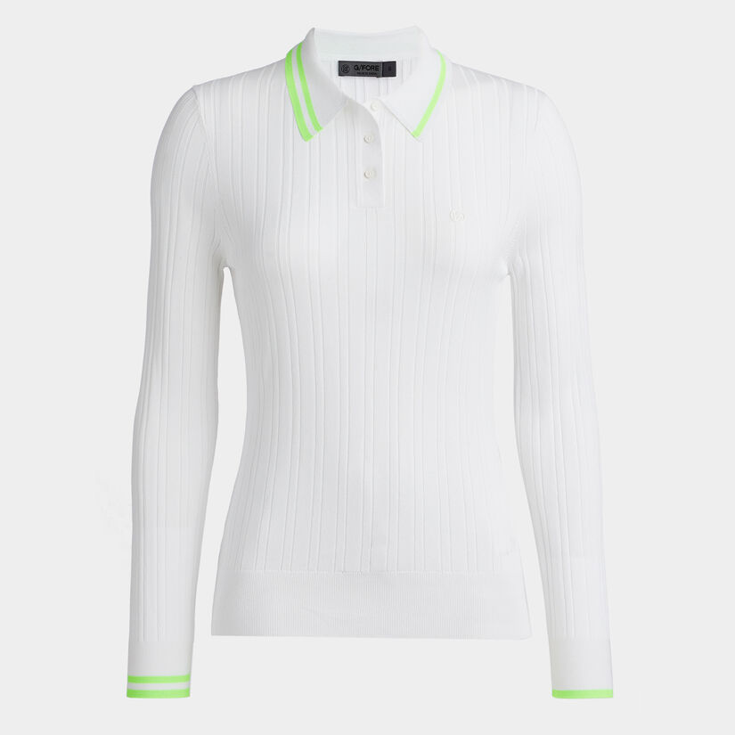 COTTON BLEND RIBBED SWEATER POLO image number 1