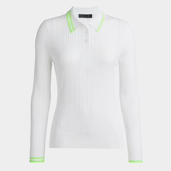 COTTON BLEND RIBBED SWEATER POLO