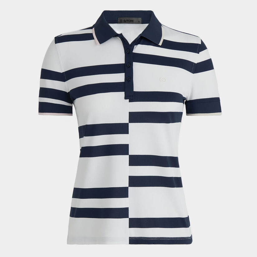 OFFSET STRIPE TECH PIQUÉ POLO image number 1