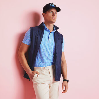 G LINK ICE NYLON MODERN SPREAD COLLAR POLO