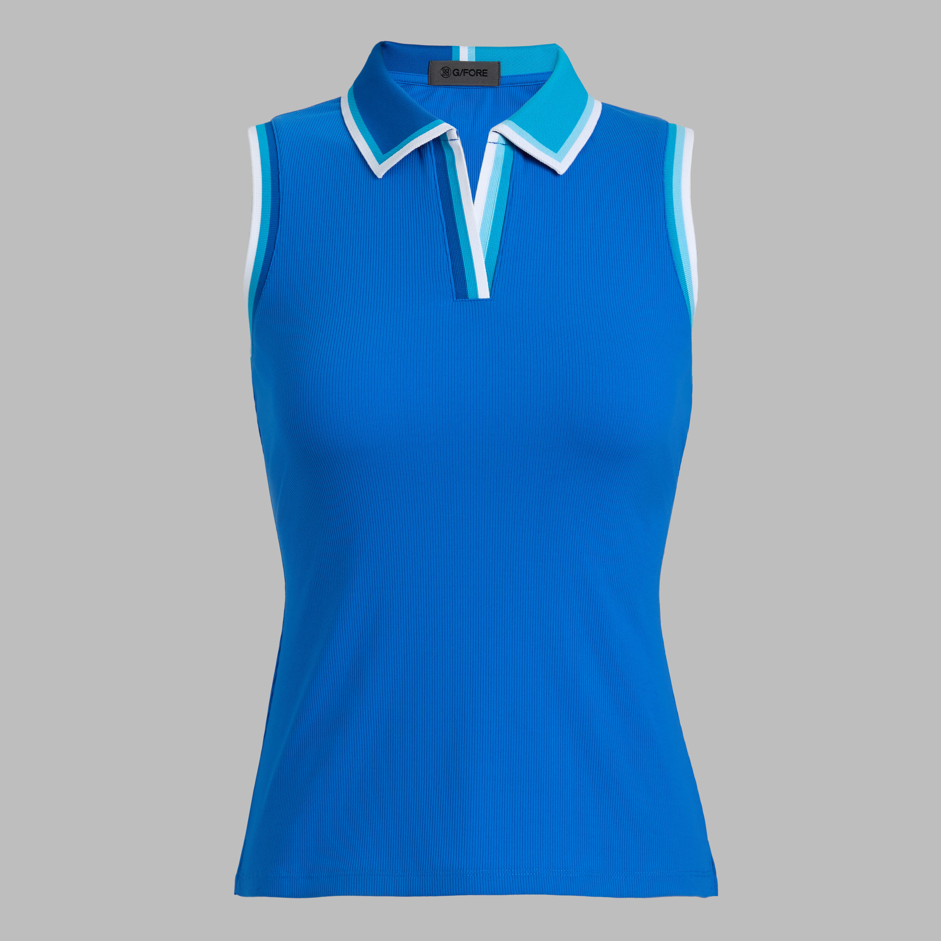 JOHNNY COLLAR RIBBED TECH SLEEVELESS POLO | WOMEN'S POLO