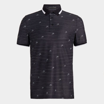 G/FORE SCRIPT STRIPE TECH PIQUÉ BANDED SLEEVE POLO