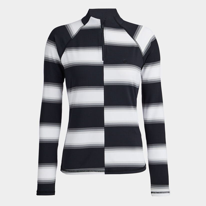 OFFSET GRADIENT STRIPE TECH QUARTER ZIP PULLOVER image number 1
