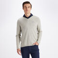 CONTRAST V NECK SLIM FIT CASHMERE SWEATER image number 3