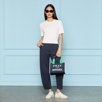 LTD RELEASE STRETCH COTTON GABARDINE BARREL LEG TROUSER