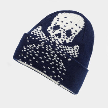 PIXELATED SKULL & TEES CASHMERE MERINO WOOL BEANIE