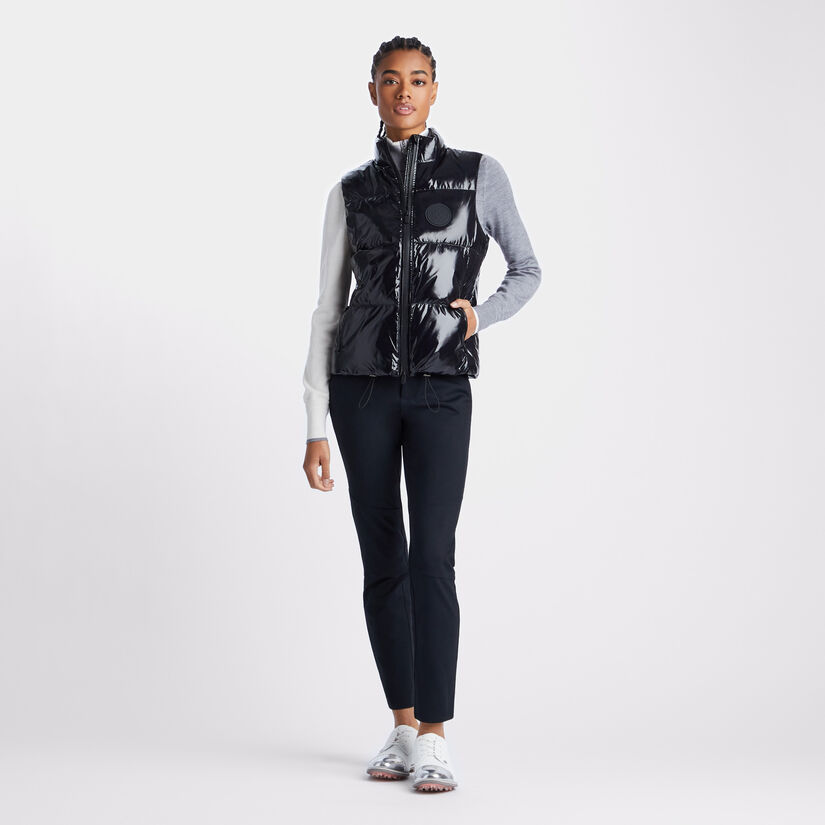 QUILTED POLISHED NYLON MERINO WOOL LINED PUFFER VEST image number 4