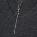 CONTRAST V NECK MERINO WOOL QUARTER ZIP SWEATER image number 5