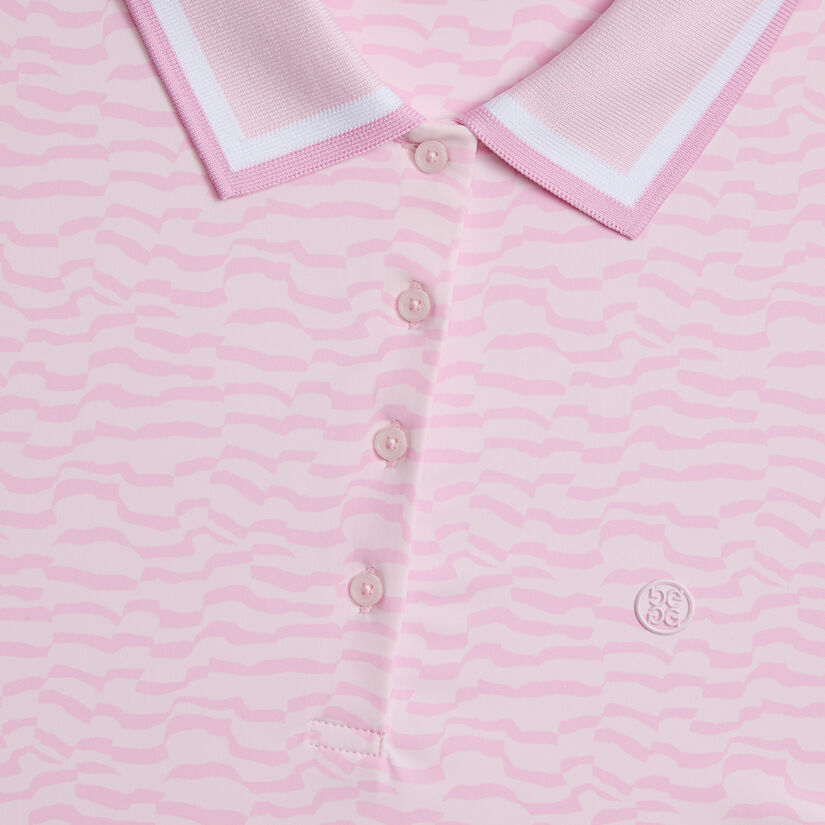 SPLIT STRIPE SILKY TECH NYLON SLEEVELESS POLO | WOMEN'S POLO SHIRTS | G ...