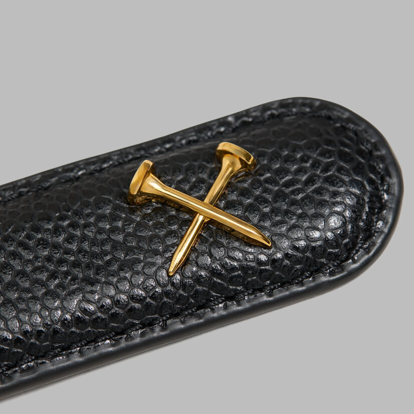 WOMEN'S METAL TEES PEBBLE LEATHER BELT image number 5