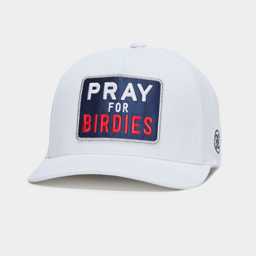 PRAY FOR BIRDIES STRETCH TWILL PERFORATED SNAPBACK HAT image number 1