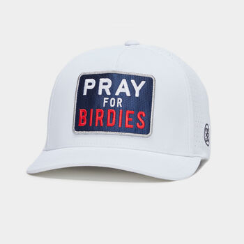 PRAY FOR BIRDIES STRETCH TWILL PERFORATED SNAPBACK HAT