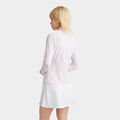 DISTORTED CHECK SILKY TECH NYLON RUCHED QUARTER ZIP PULLOVER image number 5
