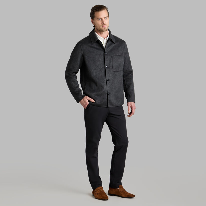 Grey Double-Breasted Cashmere Jacket