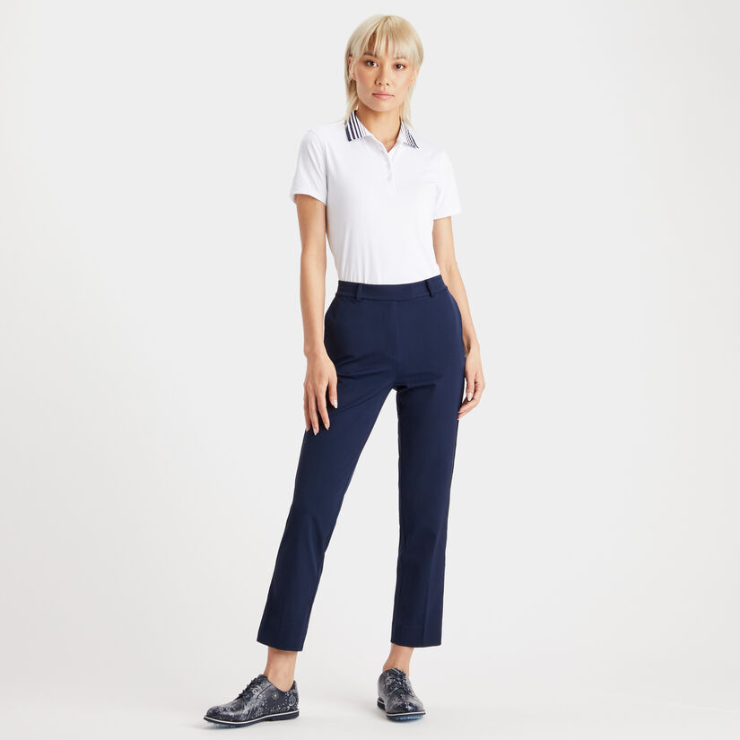 PLEATED COLLAR SILKY TECH NYLON POLO image number 4